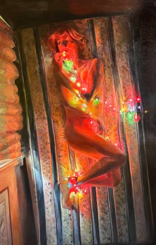 Keep S+M in Christmas by Laura Jo Alexander, oil on canvas